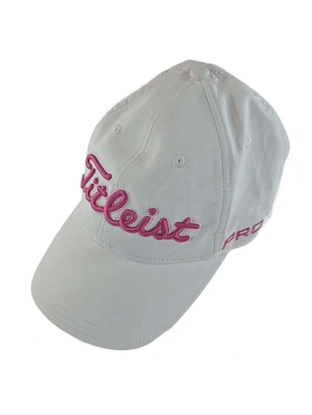 Titleist Pro V1 Women's Golf Cap Adjustable White Pink Embroidered Logo